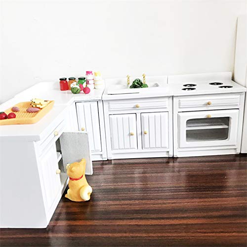 1:12 Scale Mini Wooden Furniture Set - Miniature Kitchen Accessories, Dollhouse Decor, Tiny House Model - Perfect for Birthday Gifts, DIY Crafts & Home Decoration