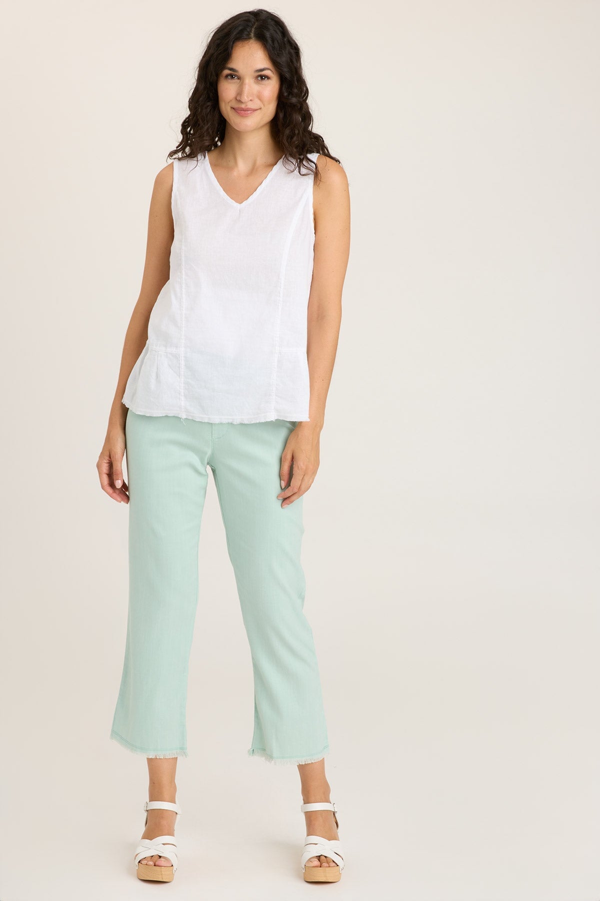 HOLTI Women's White Tank Top - Soft Breathable Casual Cami for Summer, Gym, Yoga & Layering