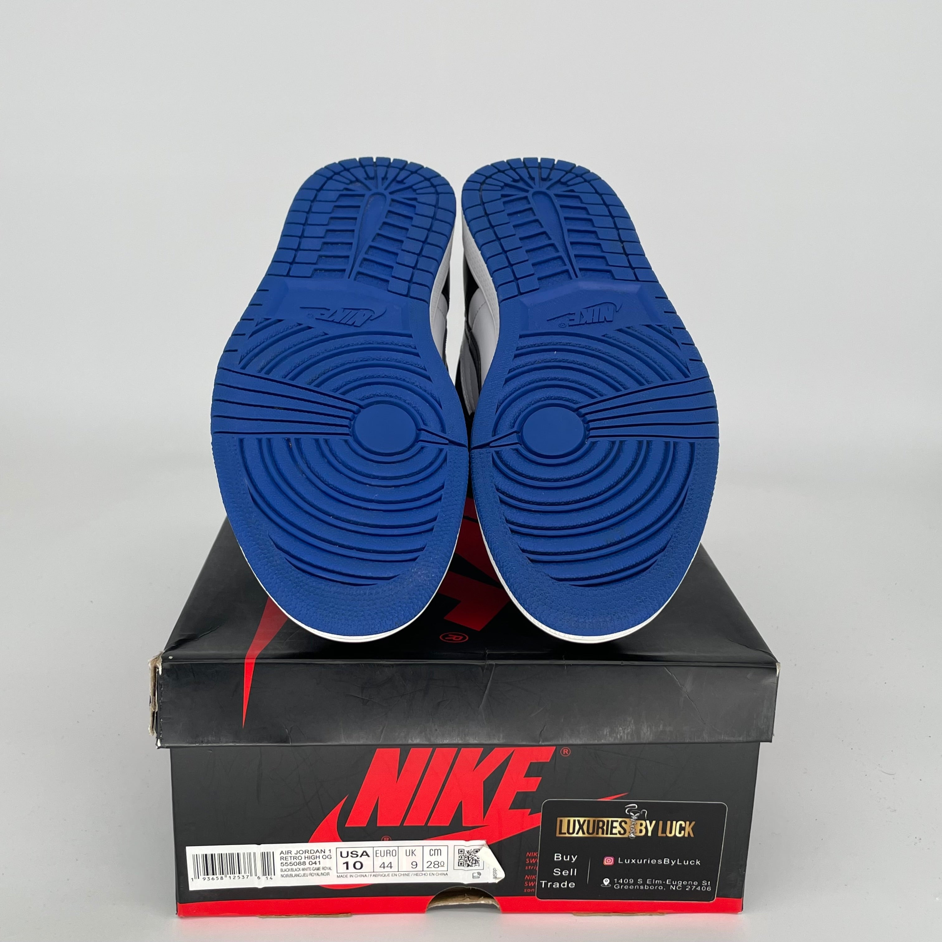 AIR JORDAN 1 ROYAL TOE Men's Basketball Shoes - Size 10 (555088-041) | Retro High OG Sneakers for Streetwear & Casual Outfits
