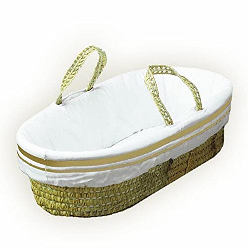 Luxury Baby Doll Moses Basket Bedding Set - Hotel Style II in Ecru | Perfect for Nursery Decor, Baby Shower Gifts & Pretend Play