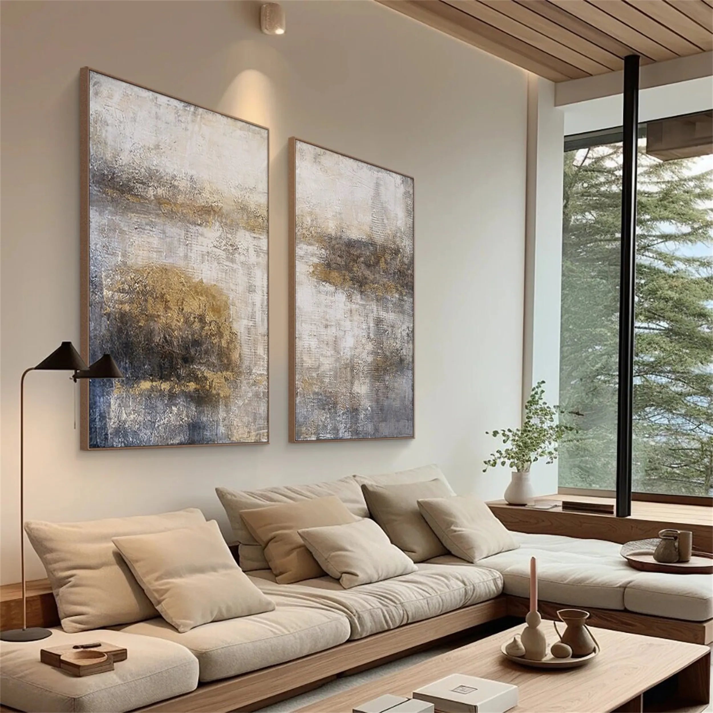 Abstract Painting Set of 2 - Modern Wall Art for Living Room & Bedroom Decor - Premium Canvas Prints #AB108 | Perfect for Home, Office & Gift Giving