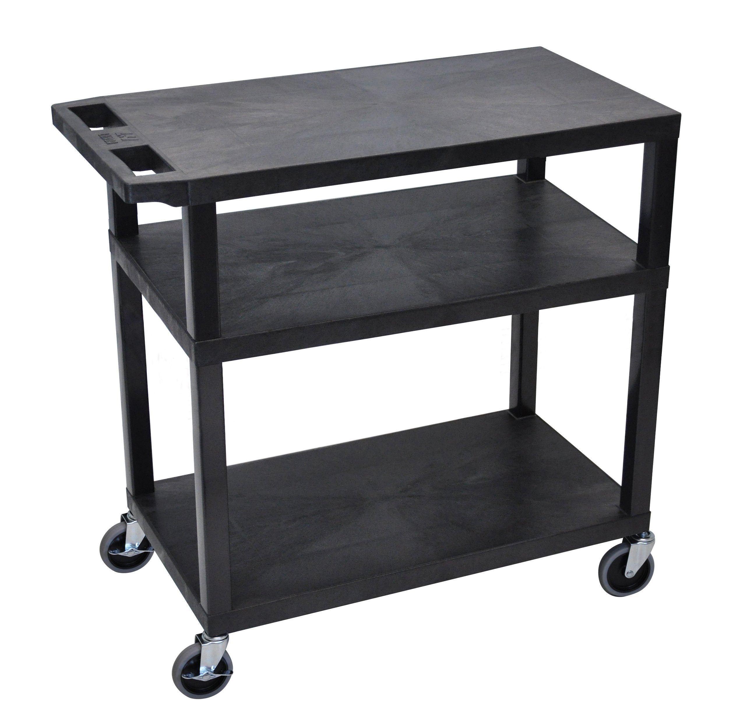Luxor 3-Tier Black Flat Shelf Display Stand - Perfect for Retail Stores, Office Organization & Home Decor