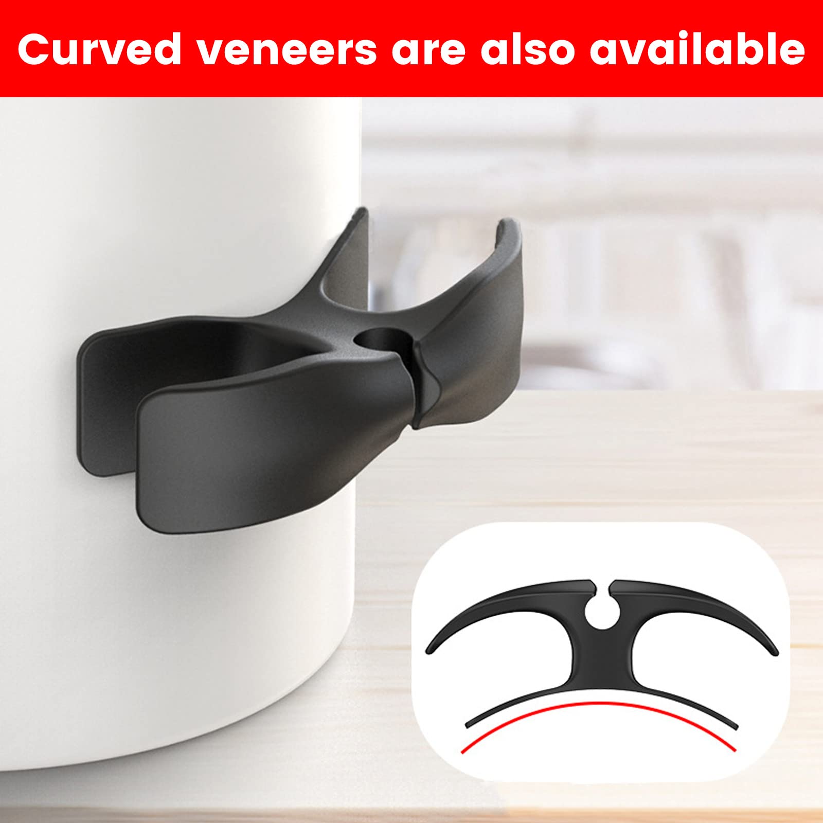 Self-Adhesive Cable Organizer Clips - Cord Management for Kitchen Appliances (Mixer, Fryer, Coffee Maker, Rice Cooker) | Cable Wraps & Holders for Neat Countertop Organization - Pink