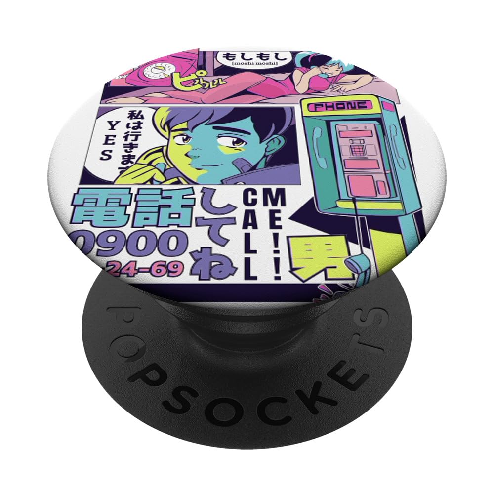 Anime Japanese Comic PopSockets Adhesive PopGrip - Phone Grip Stand for Smartphones - Perfect for Anime Fans, Manga Lovers & Pop Culture Enthusiasts