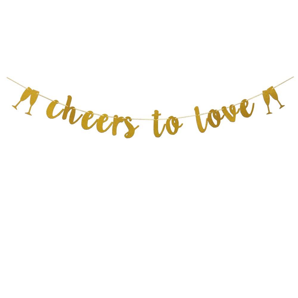 Cheers to Love Banner - Elegant Wedding, Anniversary, Bachelorette & Engagement Party Decor - Perfect for Photo Backdrops, Table Centerpieces & Wall Hangings
