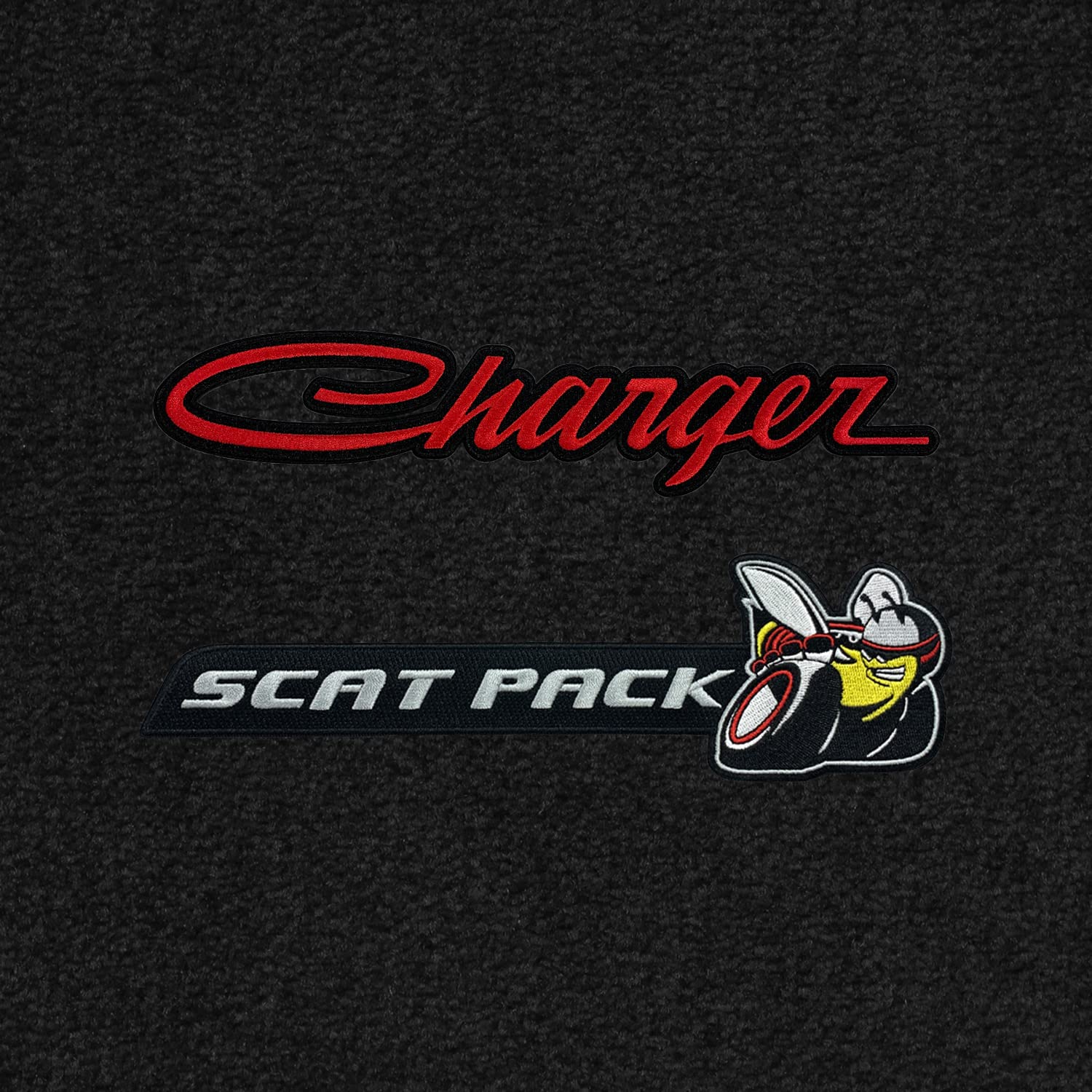 Premium Custom-Fit Carpeted Floor Mats for Dodge Charger 2015-2023 | Luxury Car Floor Liners with Scat Pack Logo | Perfect Fit for Trunk (Charcoal) - Ideal for Road Trips & Daily Commute