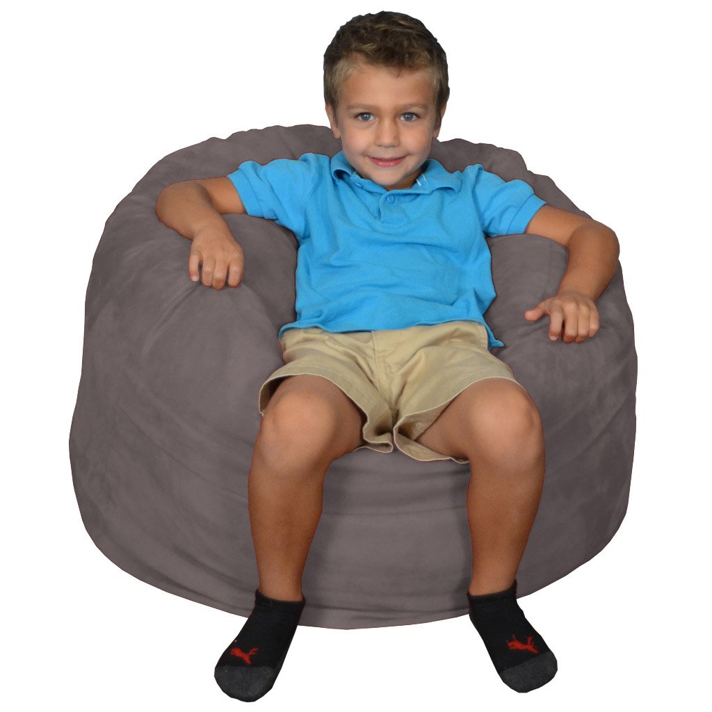 Premium Memory Foam Bean Bag Chair - Ultra Soft Charcoal Micro Suede Cover | Ergonomic Lounge Chair for Adults & Teens | Perfect for Gaming, Reading & Relaxing in Bedroom, Living Room or Dorm