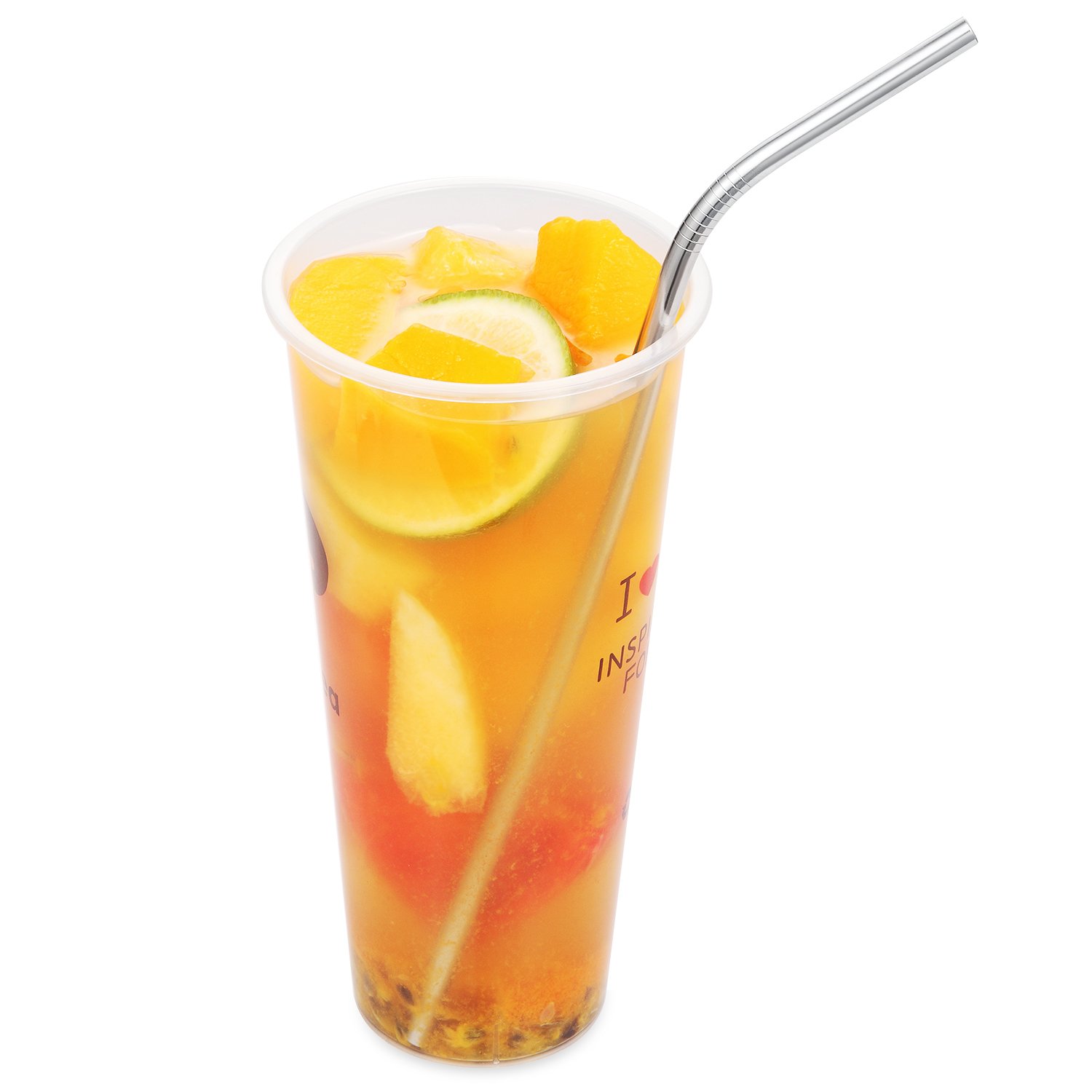 25-Piece Stainless Steel Straws Set - 8.5