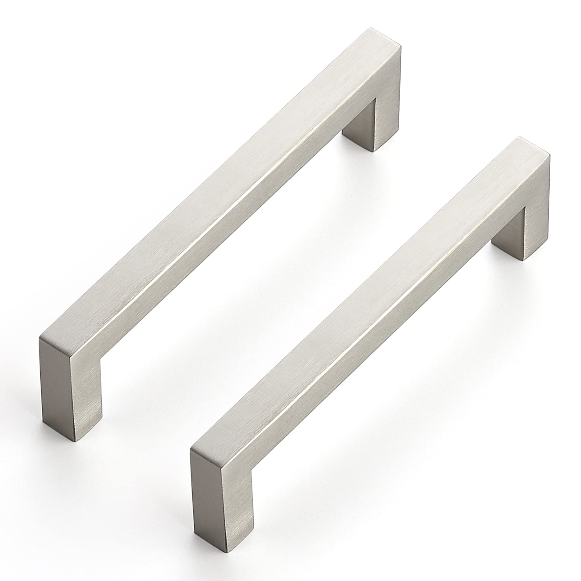 Ravinte 50 Pack 5 Inch Square Cabinet Handles - Satin Nickel Kitchen Cabinet Pulls, Brushed Nickel Drawer Handles for Cabinets & Cupboards | Durable & Stylish Hardware for Modern Kitchen, Bathroom & Office Furniture