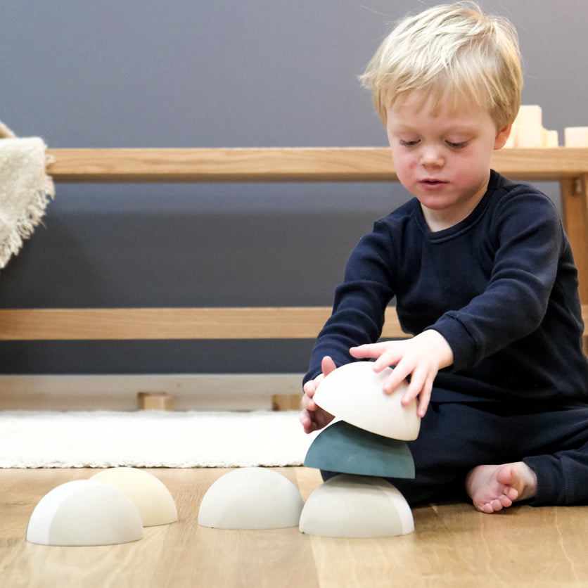 bObles Stepstones Set Rose - Soft Climbing Stones for Kids Indoor & Outdoor Play - Perfect for Toddler Playroom, Nursery, or Backyard