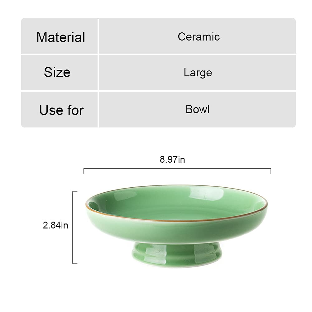 Ceramic Pedestal Bowl - Elegant Round Footed Fruit Dish for Dessert Display, Kitchen Counter Centerpiece & Table Decor | Perfect for Serving Fruits, Snacks, and Party Appetizers at Home Entertaining