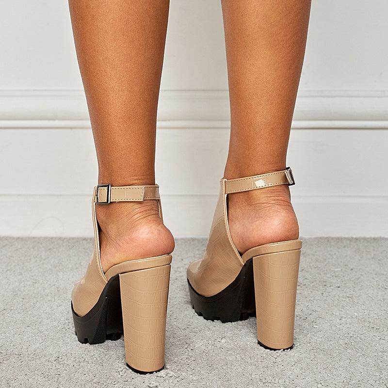 Peep Toe Ankle Strap Pointy Block Heel Sandals for Women - Comfortable Dress Shoes for Weddings, Parties & Office Wear - Style 666210033920