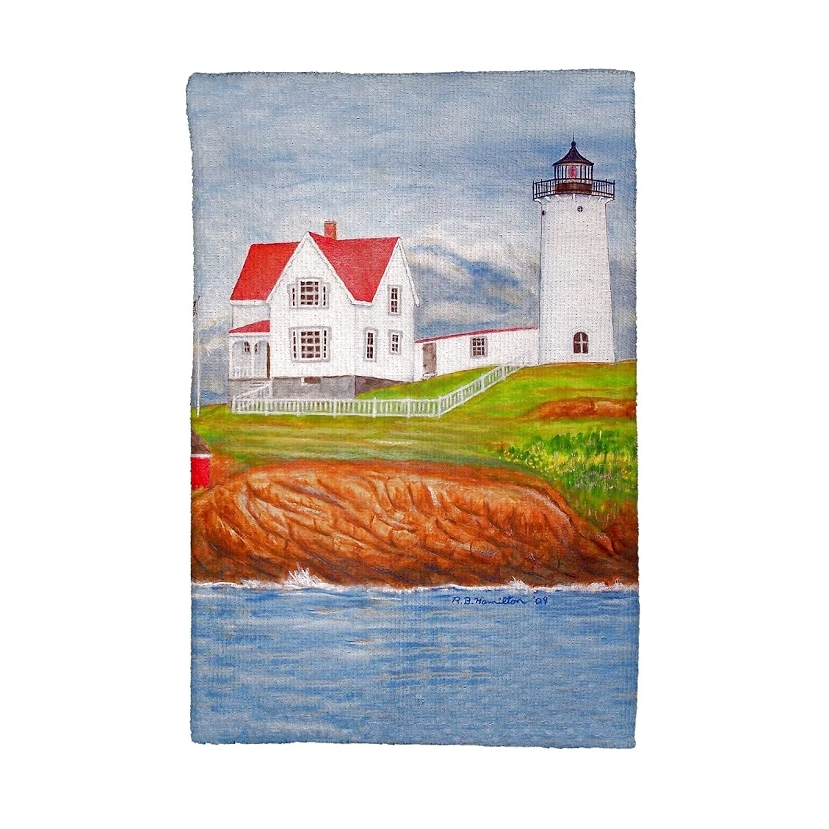 Betsy Drake KT725 Nubble Lighthouse Cotton Kitchen Towel - Absorbent & Decorative Dish Towels for Cooking, Baking, and Kitchen Decor