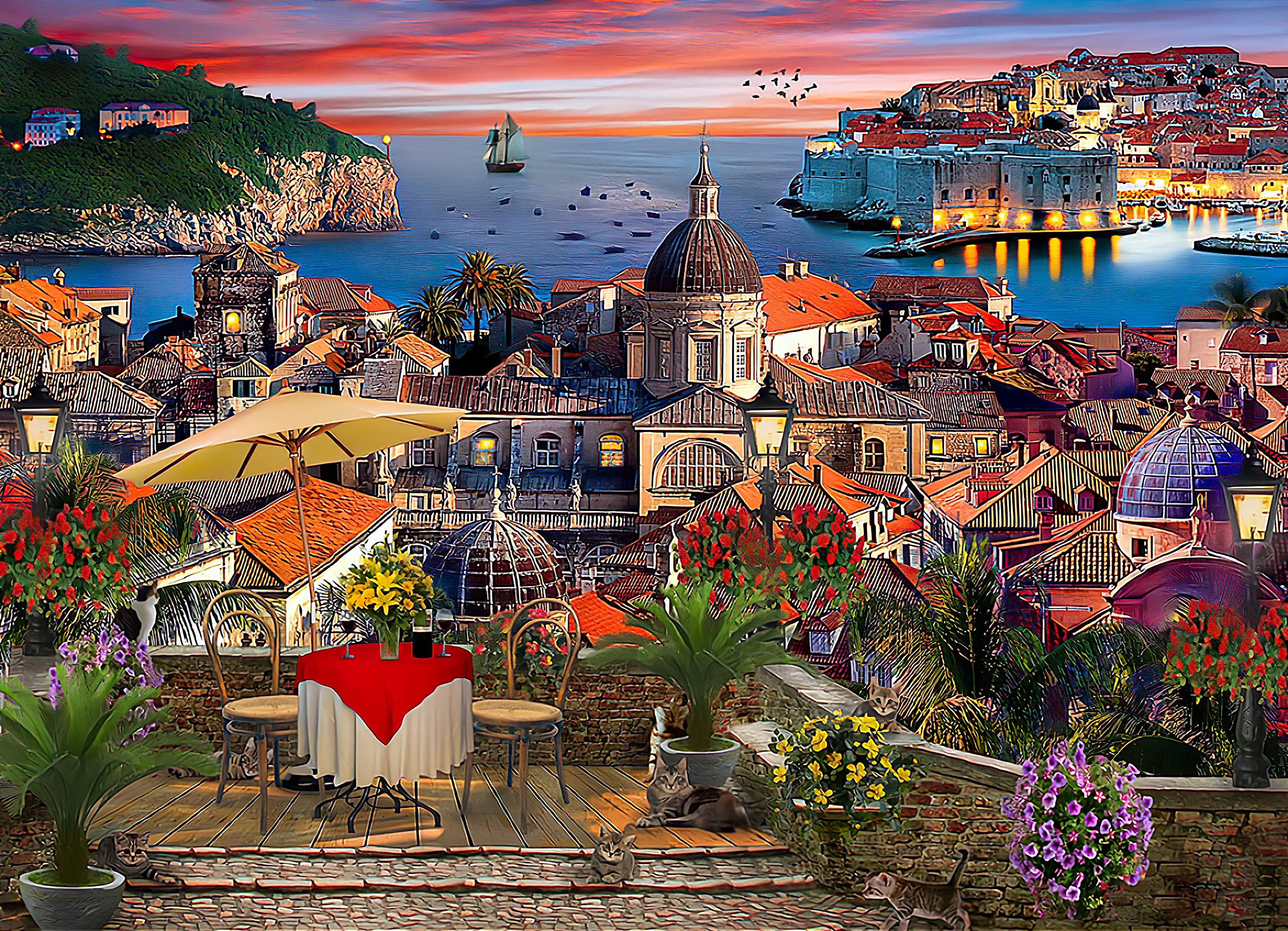 Prosperous City Seascape Jigsaw Puzzle - 500 Piece Challenging Puzzle for Adults & Kids, Educational Brain Teaser & Home Wall Decor - Perfect for Family Game Night, Stress Relief & Living Room Decoration