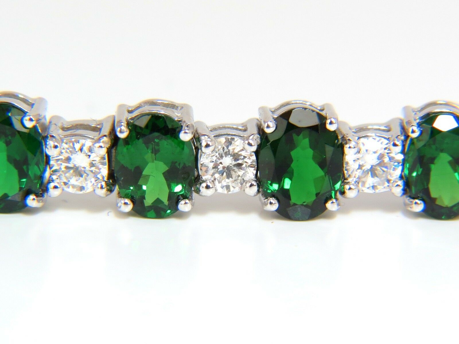 20.68CT Natural Tsavorite Diamond Tennis Bracelet in 14KT Gold - Vivid Green Gemstone Jewelry for Women, Perfect for Weddings, Parties & Special Occasions