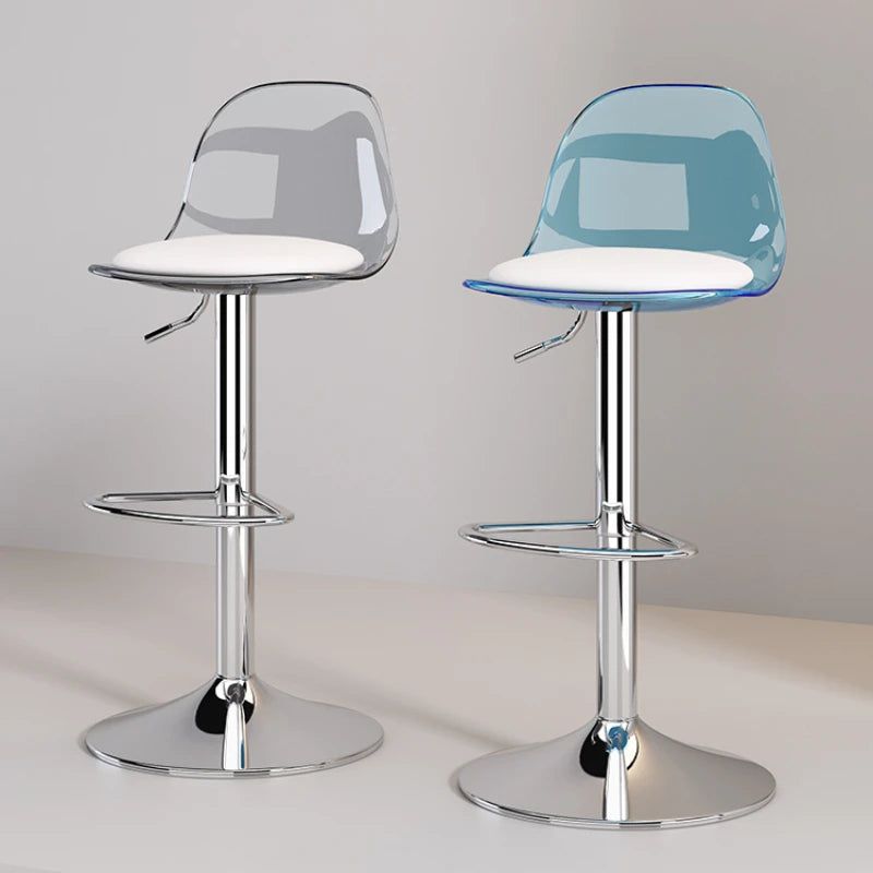 Modern Acrylic Bar Stools for Kitchen Counter - Clear Transparent Reception Stools with Comfortable Seat - Perfect for Home Bar, Kitchen Island, Restaurant & Office Reception Area