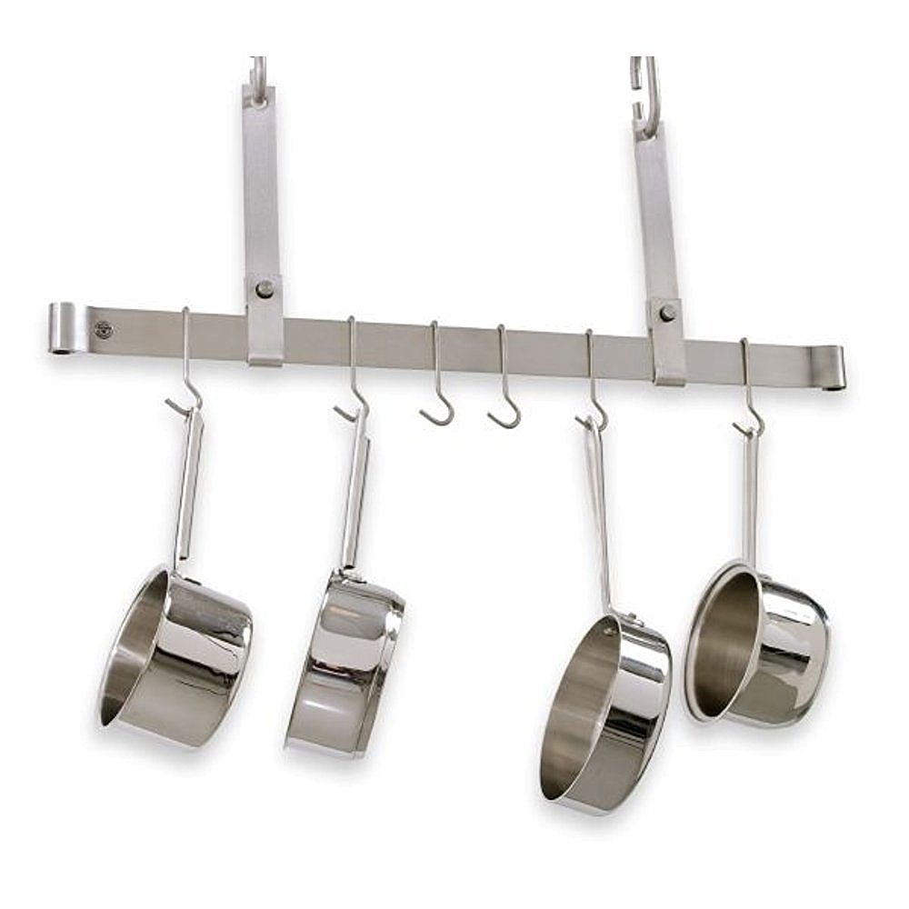 Enclume Premier Adjustable Stainless Steel Ceiling Bar - Heavy Duty Pot Rack for Kitchen Organization & Utensil Storage