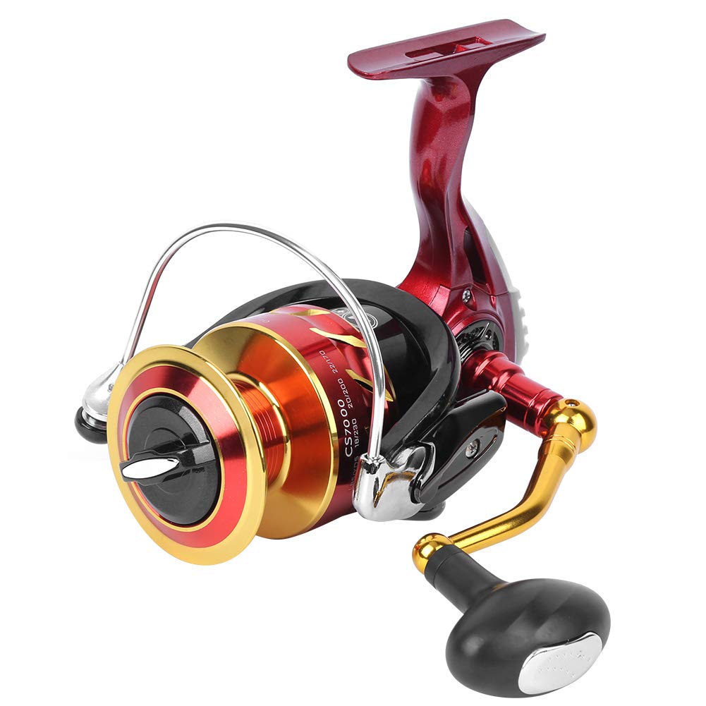 Premium Metal 5+1BB Fishing Reel - Durable Perforated Design Spinning Reel for Wild Fishing & Ice Fishing | Perfect Gift for Fishing Enthusiasts | Ideal for Freshwater, Saltwater & Winter Fishing Adventures (Model CS7000)