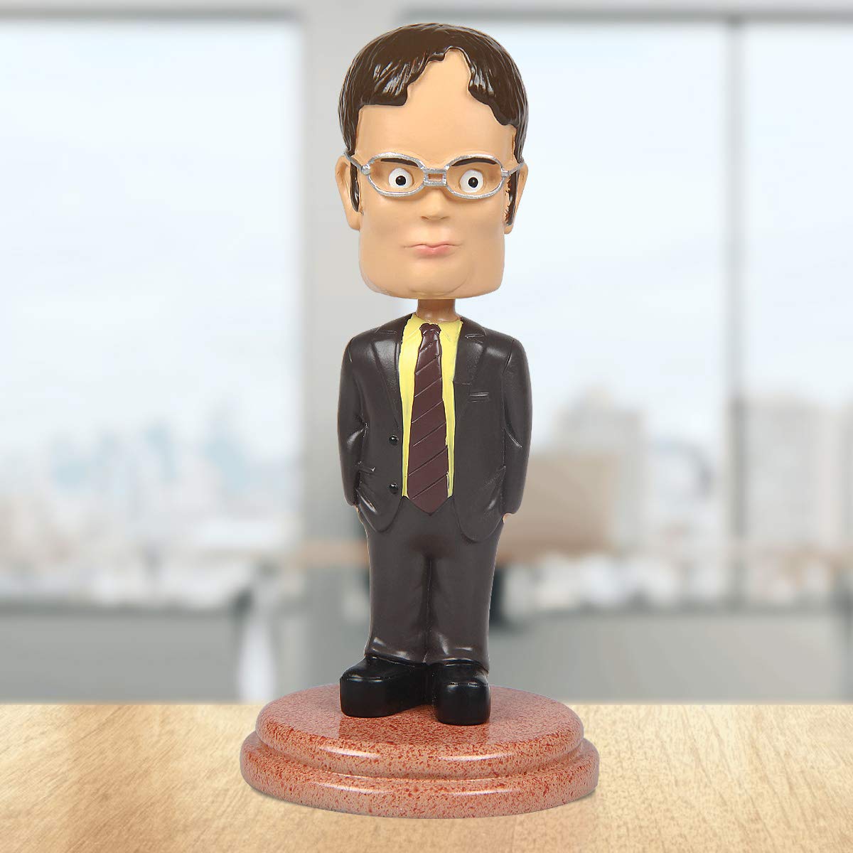 Dunder Mifflin Dwight Schrute Bobblehead - The Office TV Show Collectible, Perfect Gift for Fans | Desk Decor, Office Display, Pop Culture Memorabilia