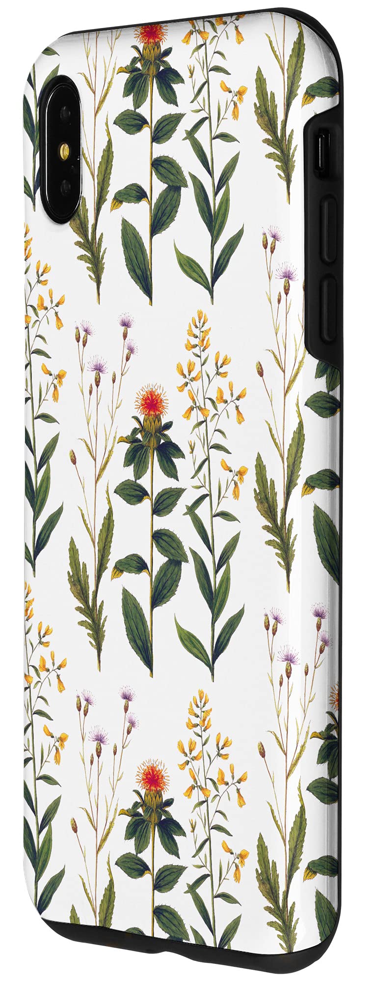 iPhone XS Max Case - Wildflowers Thistle Botanical Print Design - Slim Protective Cover for Everyday Use, Travel & Outdoor Activities
