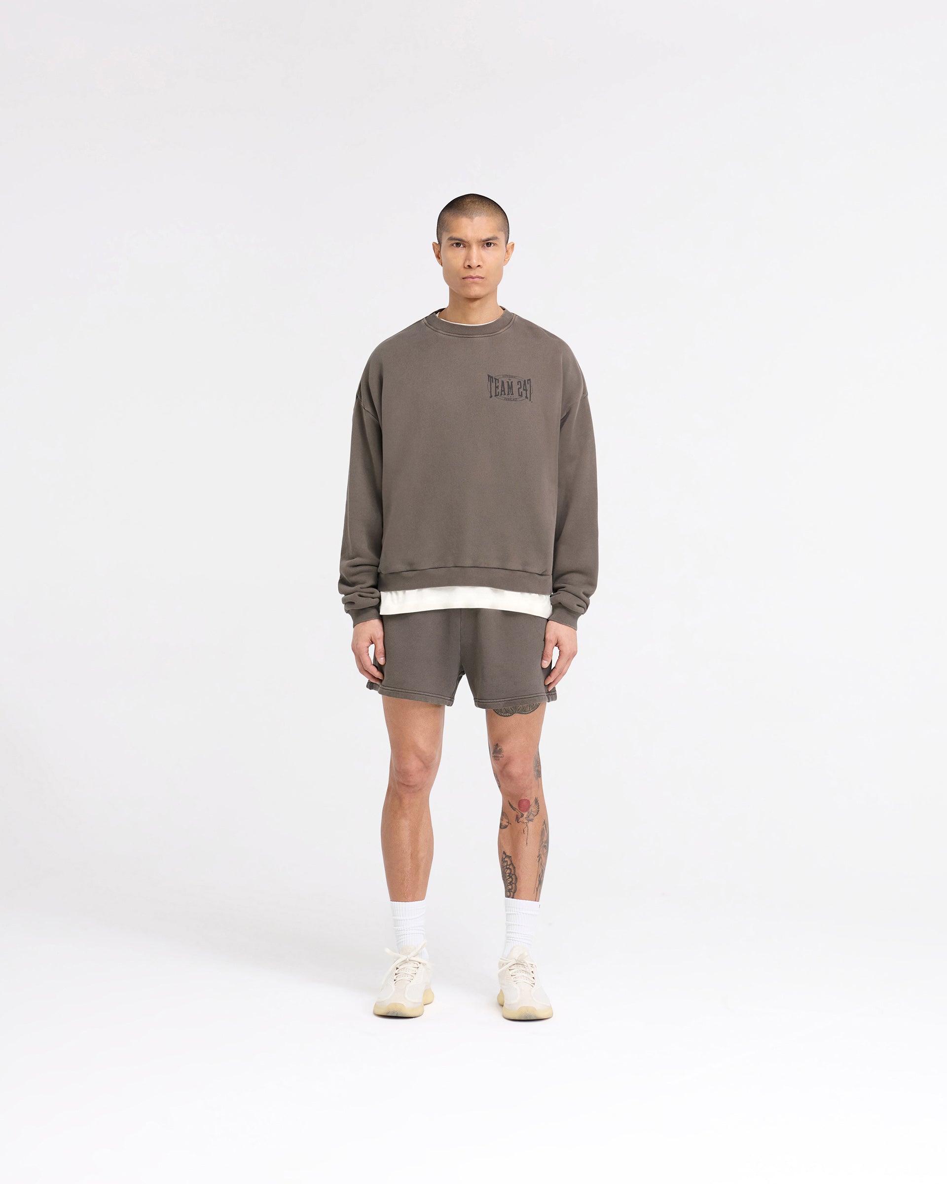Everlast Training Camp Boxy Sweater - Washed Brown | 247 X | Comfortable & Stylish Workout Hoodie for Gym, Running & Casual Wear