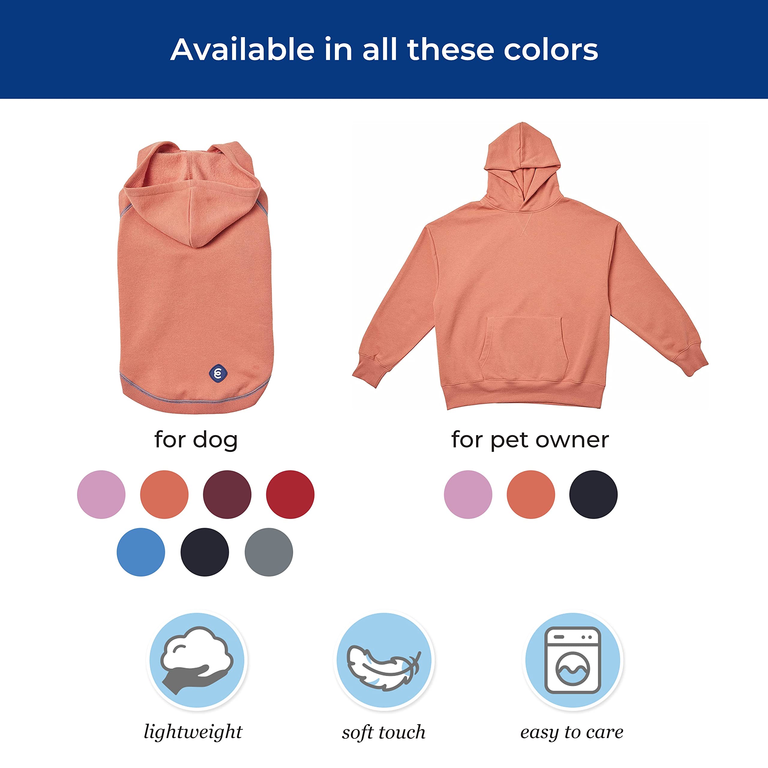 2023 New Soft & Comfy Blueberry Pet Essentials Cotton Blend Dog Hoodie Sweatshirt - Midnight Blue, 26