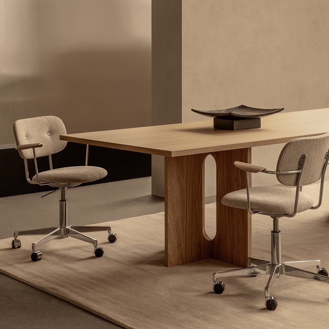Ergonomic Co Office Armchair - Fully Upholstered Swivel Chair with Casters for Home & Office Workspace
