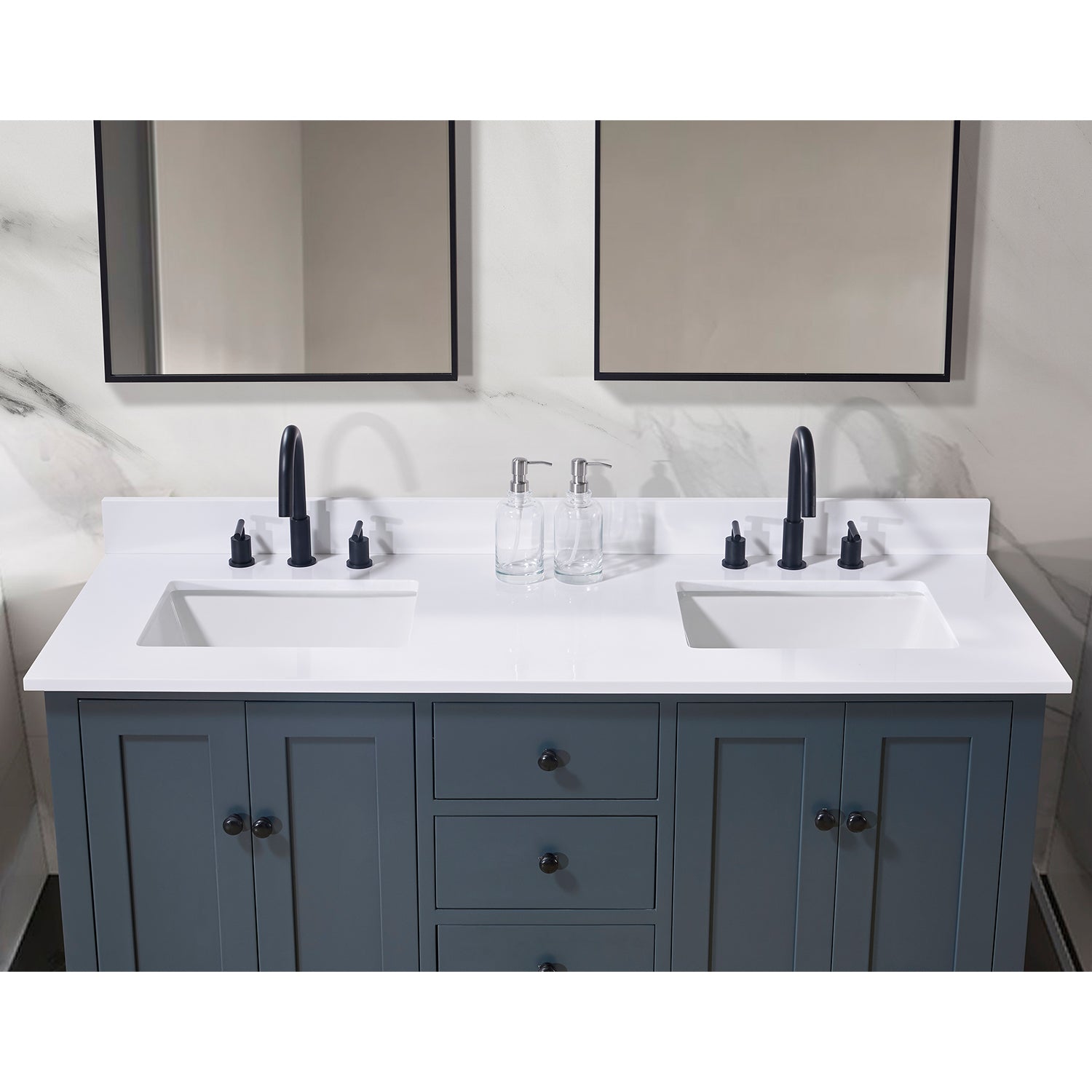 Andalo Stone Effect Single Sink Vanity Top in Snow White with White Sink - Perfect for Bathroom Remodeling & Modern Home Decor