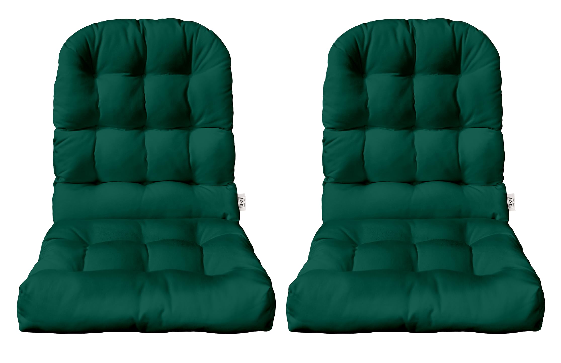 Sunbrella Tufted Adirondack Chair Cushions Set of 2 - Waterproof & Fade-Resistant Outdoor Patio Furniture Cushions (42.5” x 21”, Canvas Forest Green) - Perfect for Poolside Lounging, Garden Relaxation & Backyard Decor