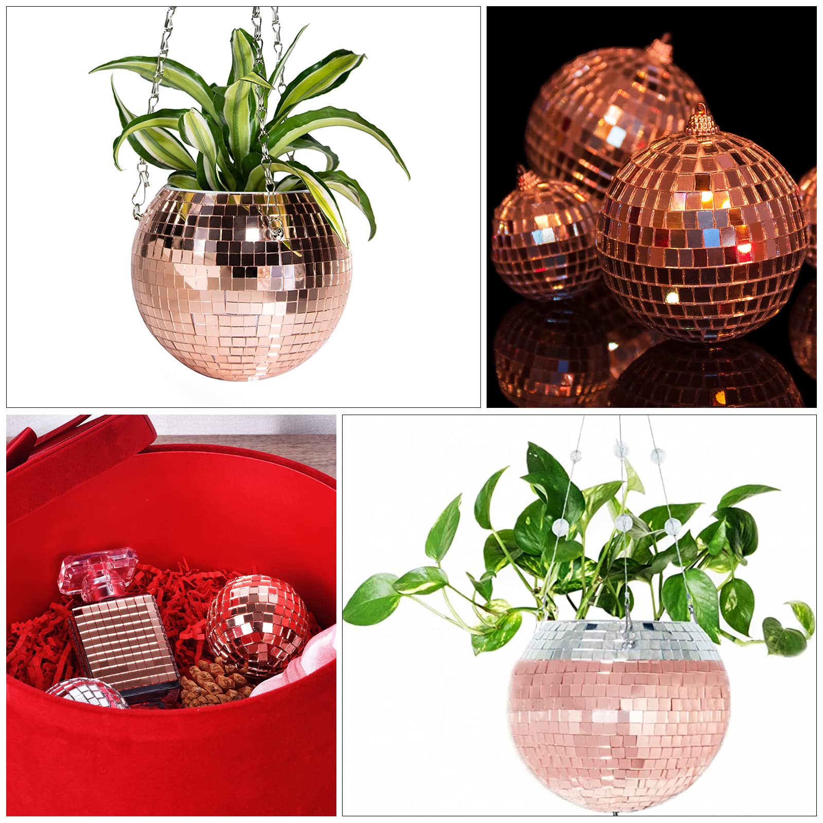 3600Pcs Self-Adhesive Mirror Mosaic Tiles - Mini Square Glass Mirror Stickers for DIY Crafts, Home Decor, Disco Ball & Wall Art (5×5mm, Rose Gold) - Perfect for Bedroom, Bathroom & Party Decorations