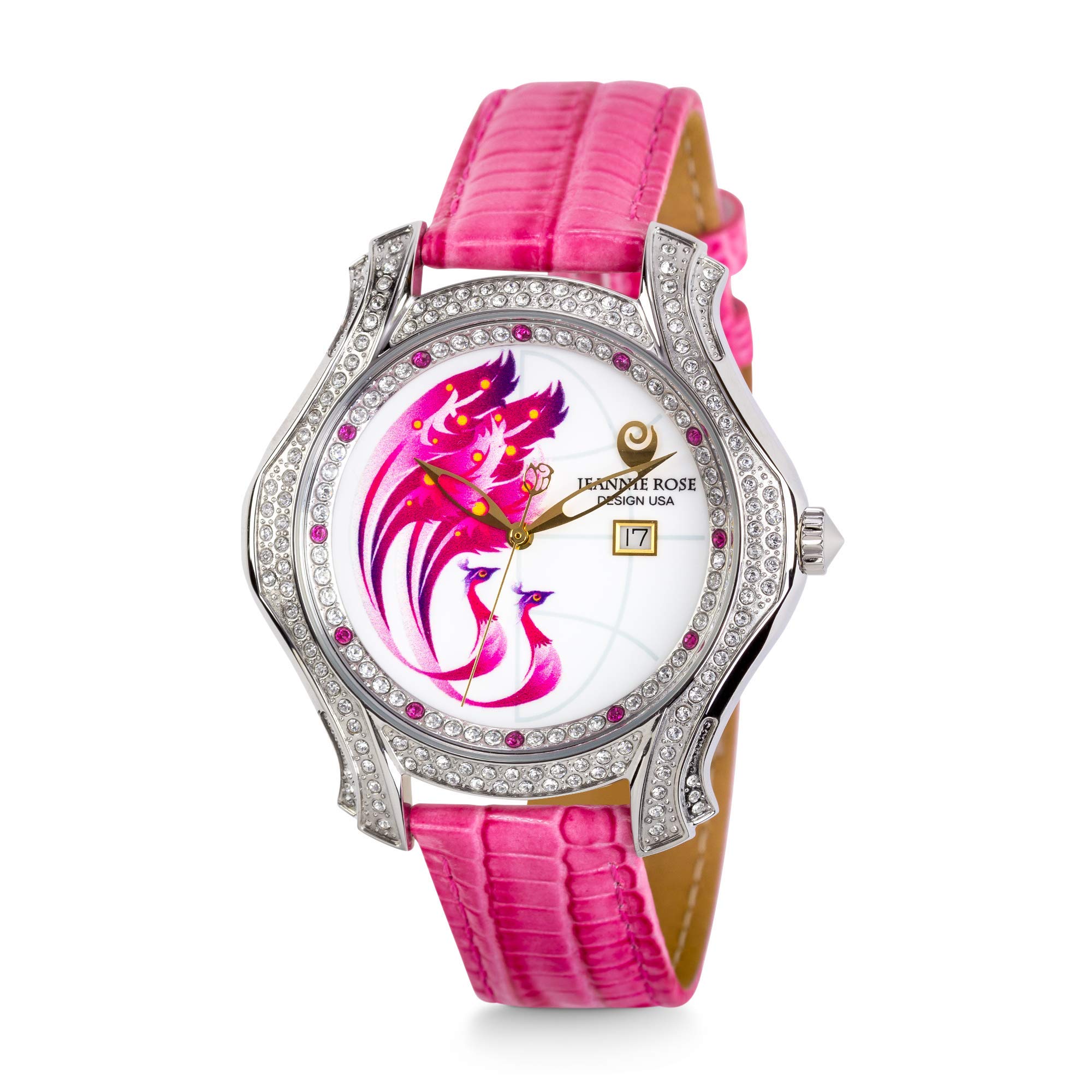 JEANNIE ROSE Fire Wings 40MM Women's Analog Watch - Pink Dial Fashion Watch for Women | Perfect for Casual Wear, Office & Special Occasions