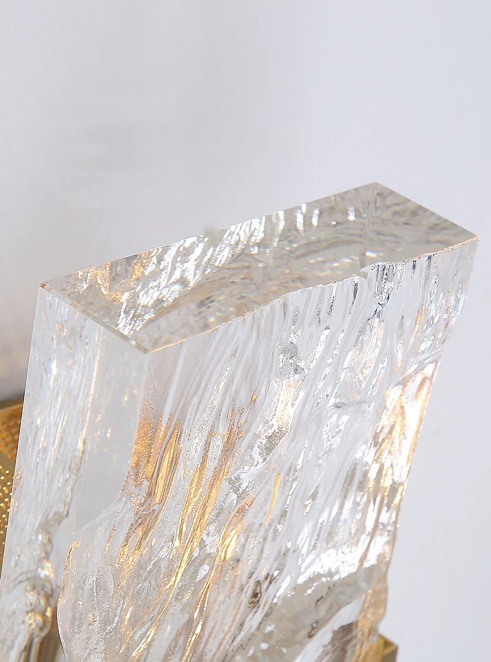 Crystal Wall Sconce - Elegant Ice Glass LED Wall Light for Bedroom, Living Room, and Hallway Decor | Dimmable Modern Lighting Fixture