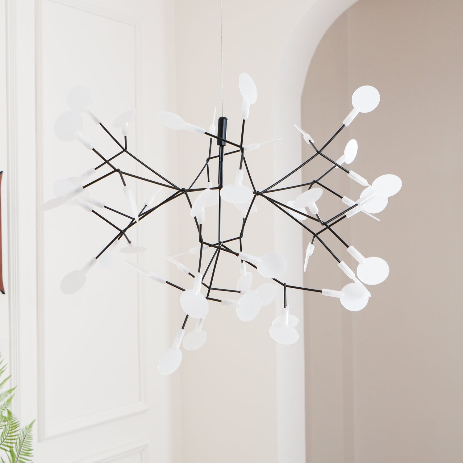 Elegant Black Firefly LED Chandelier - Modern Crystal Ceiling Light Fixture for Dining Room, Bedroom & Living Room Decor