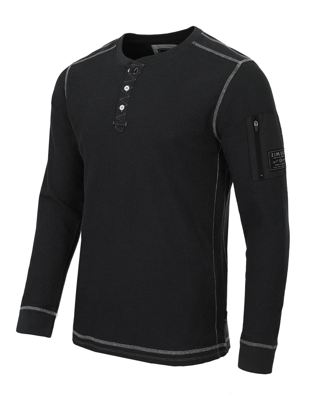 ZIMEGO Men's Long Sleeve Waffle Henley Thermal Shirt - Lightweight Pullover Top for Winter, Fall & Layering - Casual & Outdoor Activities