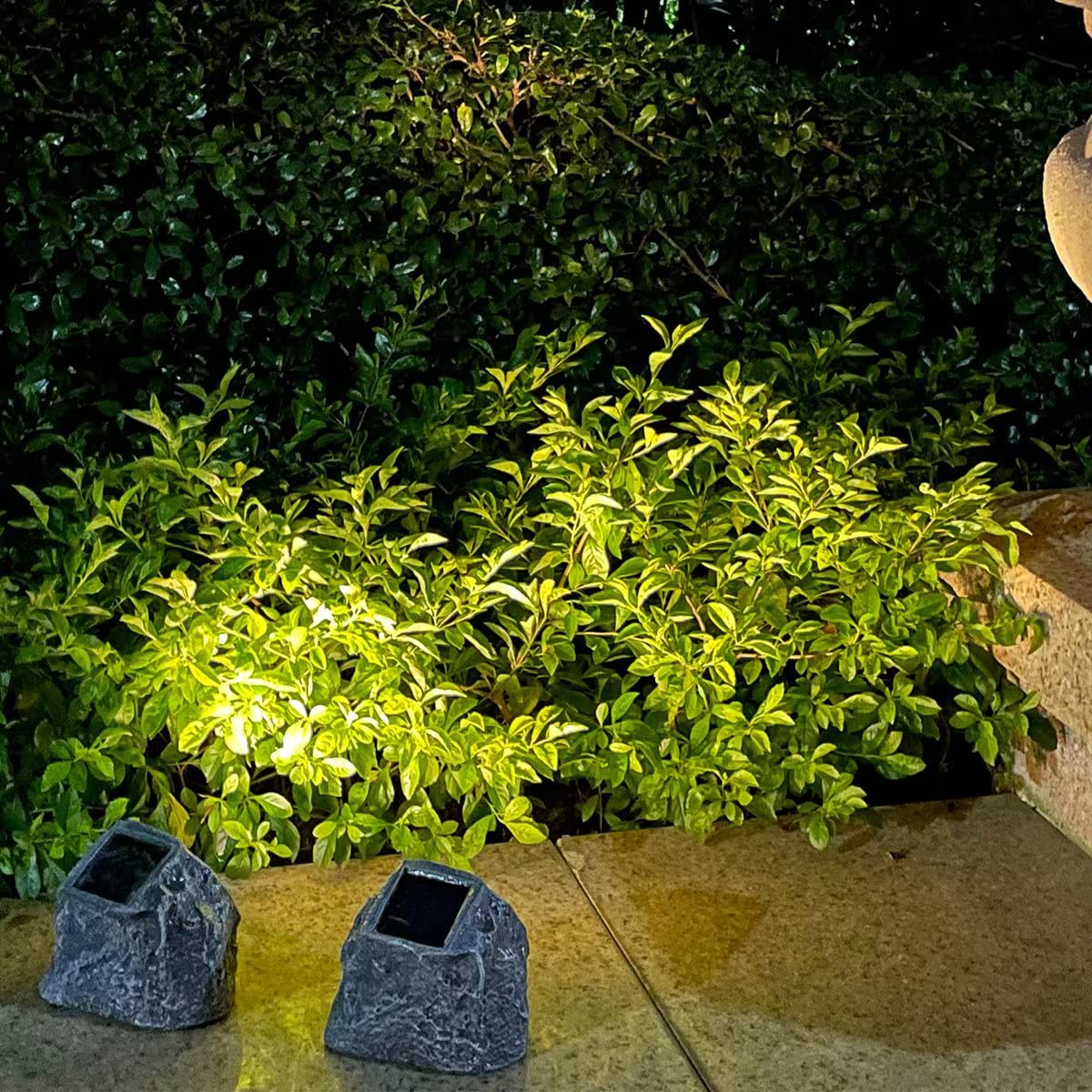 EiGreen Solar Landscape Lights - 10 LED Waterproof Outdoor Rock Lights (2 Pack, Warm White) for Garden, Yard, Pathway & Patio Decoration | Solar Powered Outdoor Lighting for Nighttime Ambience