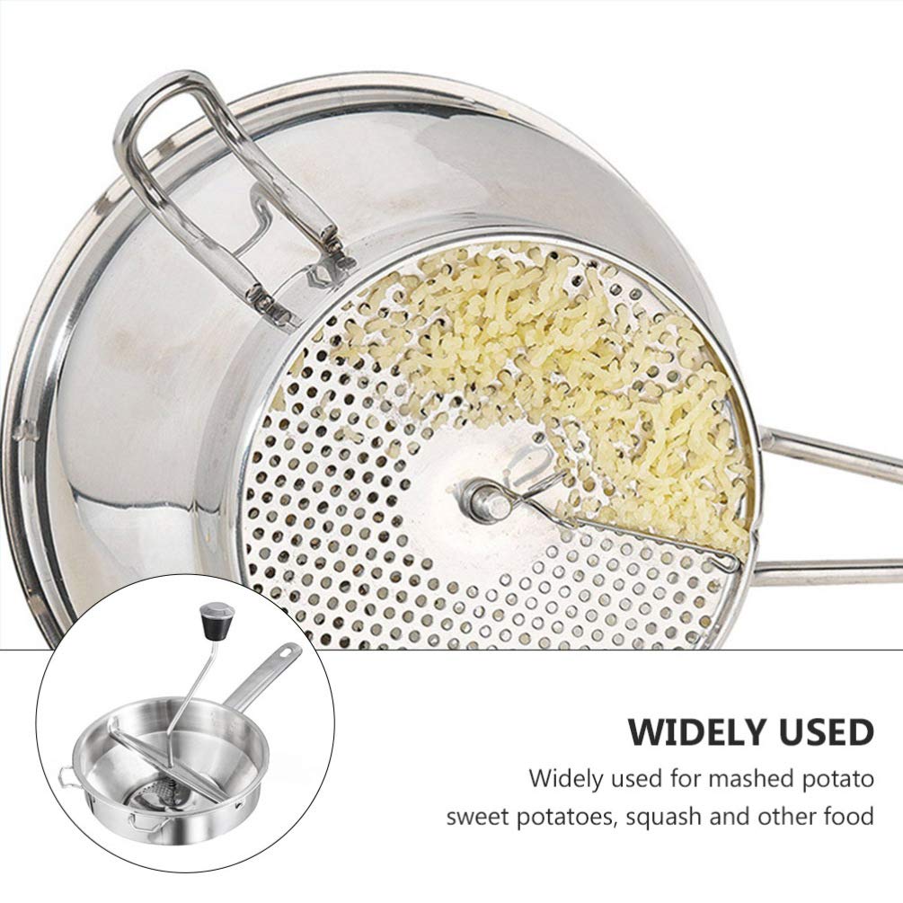 UPKOCH Stainless Steel Potato Masher & Food Mill with Grinding Discs - Rotary Handle for Smooth Purees, Sauces, Jams - Perfect for Mashed Potatoes, Applesauce, Baby Food & Kitchen Prep