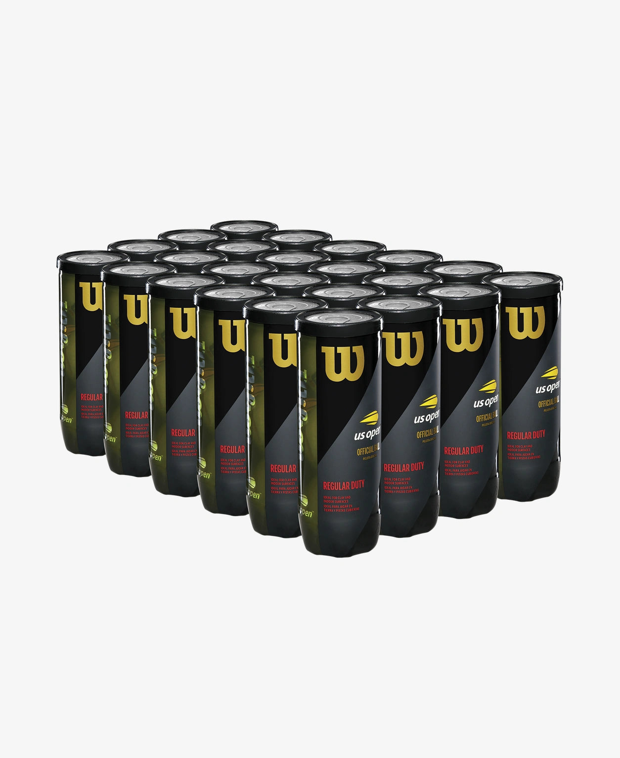 US Open Regular Duty Tennis Balls (24 Can Case) - Premium Tennis Balls for Practice & Matches - Free Shipping - Perfect for Courts, Clubs & Training Sessions