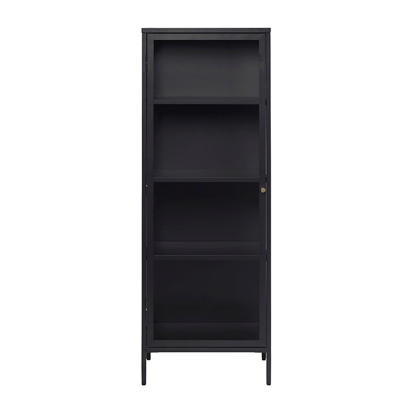 Elegant CARMEL Single Door Glass Display Cabinet 57x160cm Black - Perfect for Showcasing Collectibles, China, or Retail Merchandise in Living Rooms & Stores