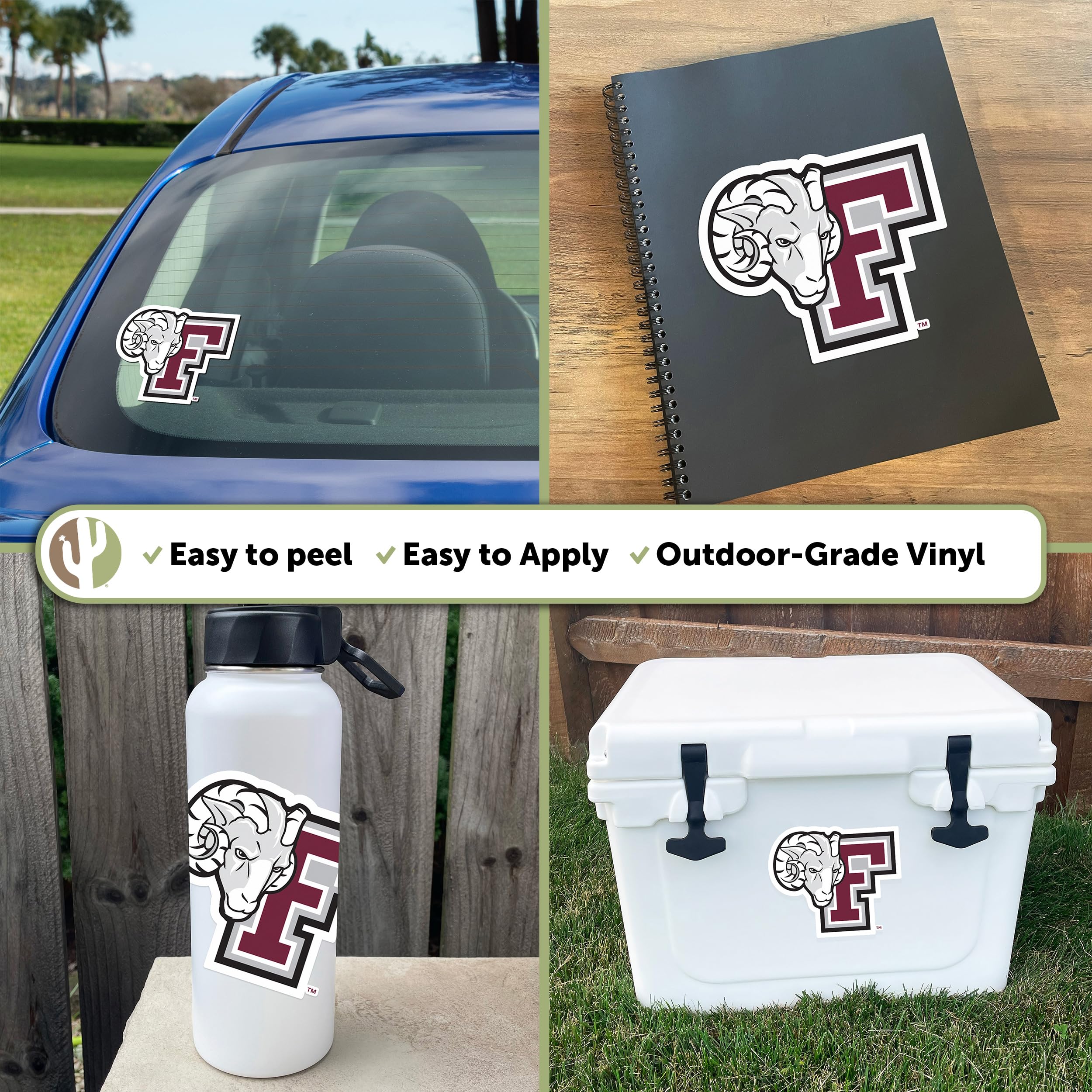 Fordham University FU Rams Vinyl Decal Sticker - Desert Cactus Design for Laptop, Water Bottle, Car & Scrapbook - Perfect for School Spirit, College Gifts & Fan Accessories (IND 005)