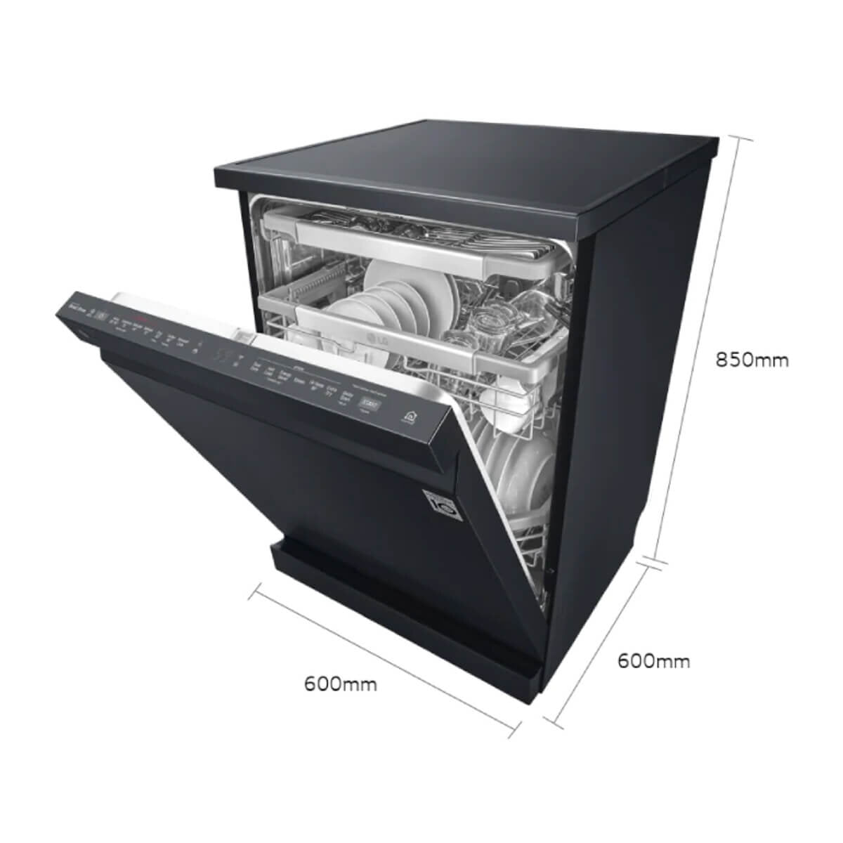 LG 15 Place QuadWash Dishwasher - Matte Black Finish with TrueSteam Technology (Model XD3A25MB) | Energy Efficient, Ultra Quiet Operation for Modern Kitchens