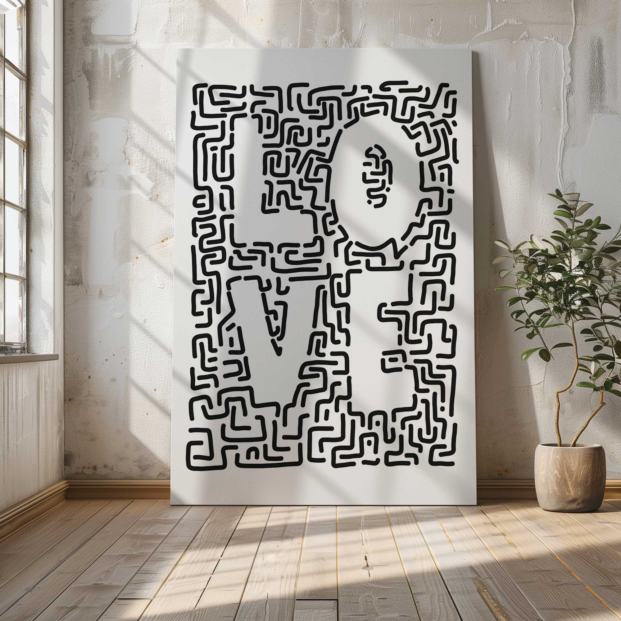 Heart Strings Large Canvas Print - Modern Abstract Wall Art for Living Room, Bedroom & Office Decor