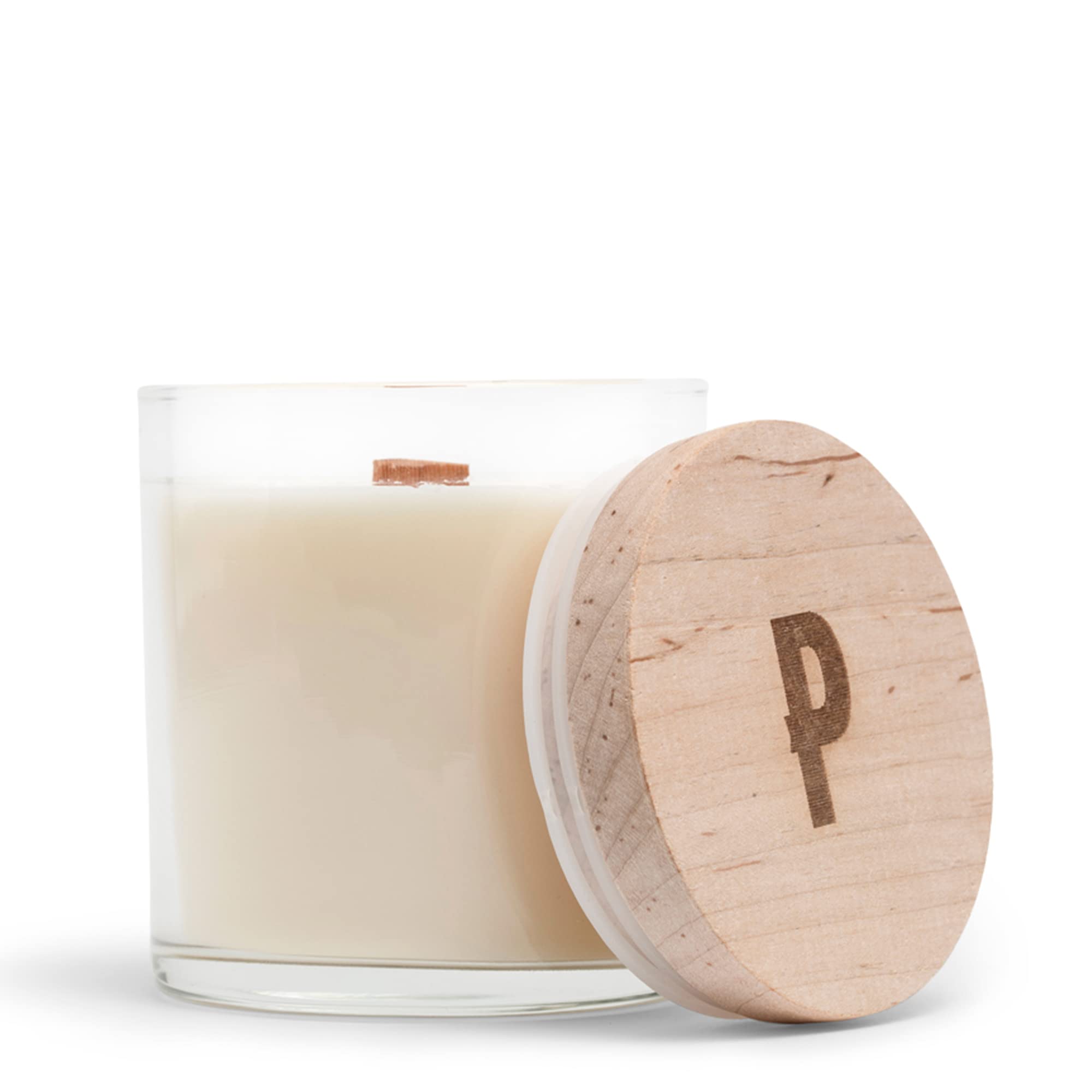 PIRETTE Soy Wax Candle with Wood Wick - Summer Scented Hand-Poured Crackling Candle, 45-Hour Burn Time, 8 Oz - Perfect for Relaxation, Meditation & Home Decor