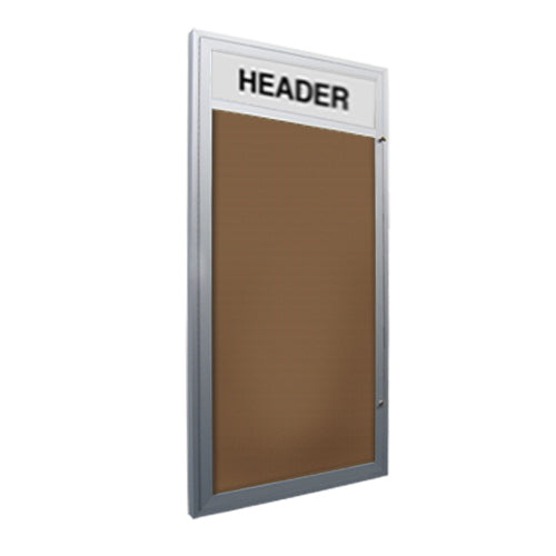 40x60 Large Outdoor Poster Display Case with Header - Single Door Weatherproof Sign Holder for Storefronts, Restaurants, and Events
