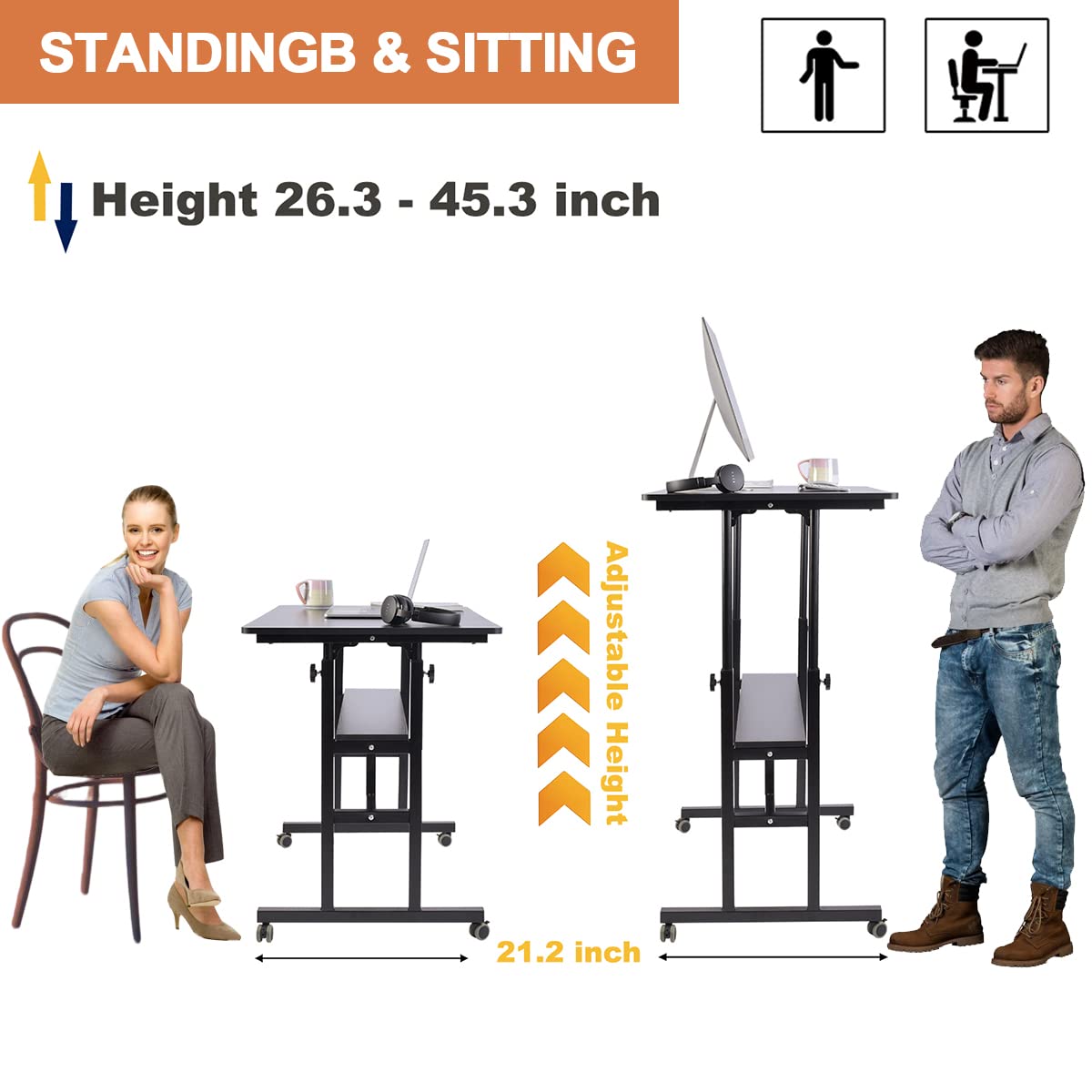AIZ Adjustable Height Standing Desk - 39.4