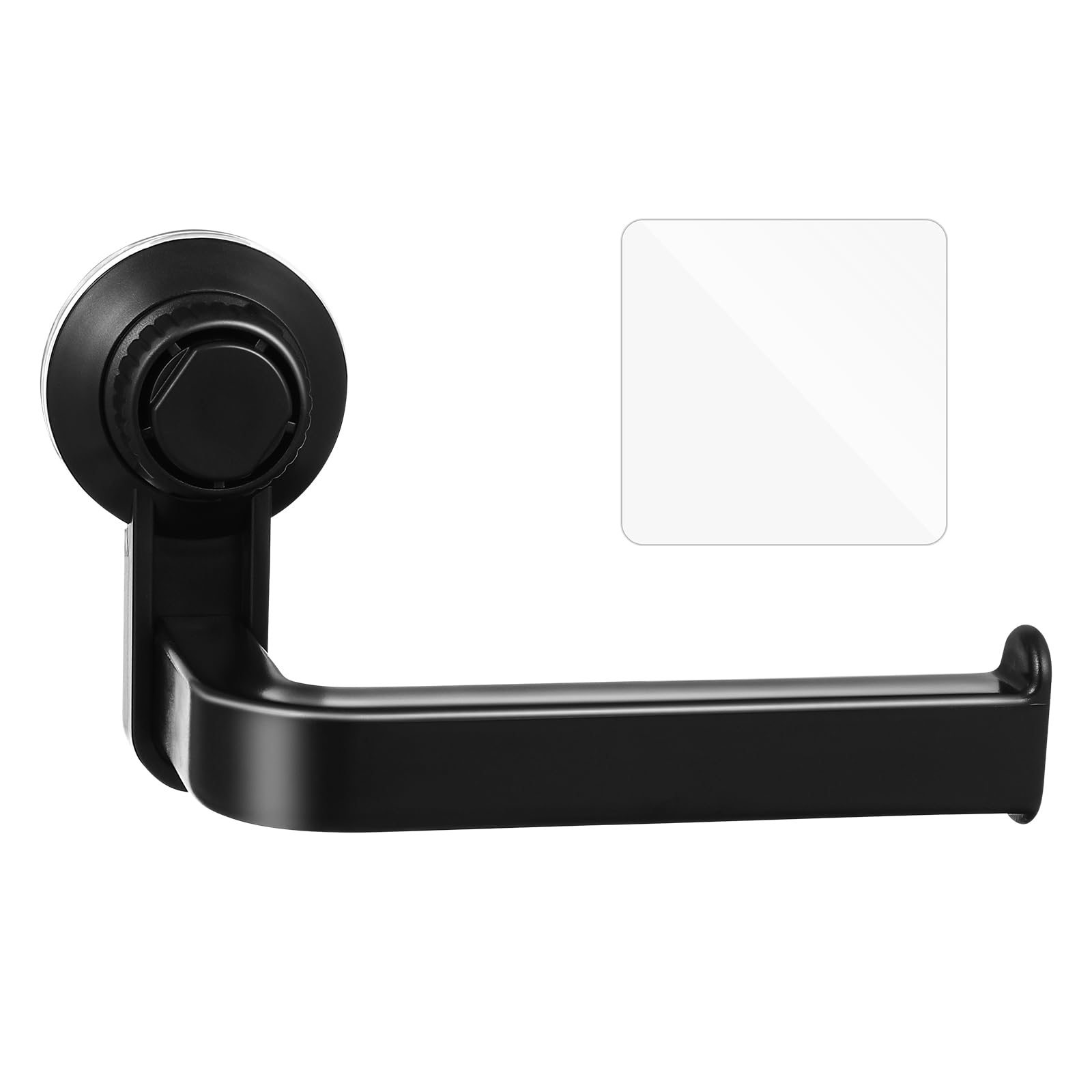 Wall-Mounted Bathroom Tissue Paper Holder with Suction Cup - Black Toilet Paper Roll Organizer for Kitchen, Bathroom & Craft Room - Space-Saving Home & Office Storage Solution