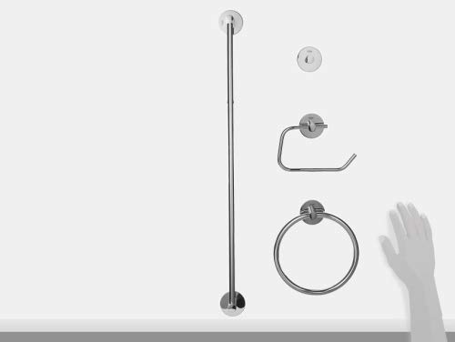 Growe 40823001 Essentials Metal 27.17-inch 4-in-1 Master Bathroom Accessories Set in Starlight Chrome - Complete Shower & Bathroom Organization Solution for Modern Homes
