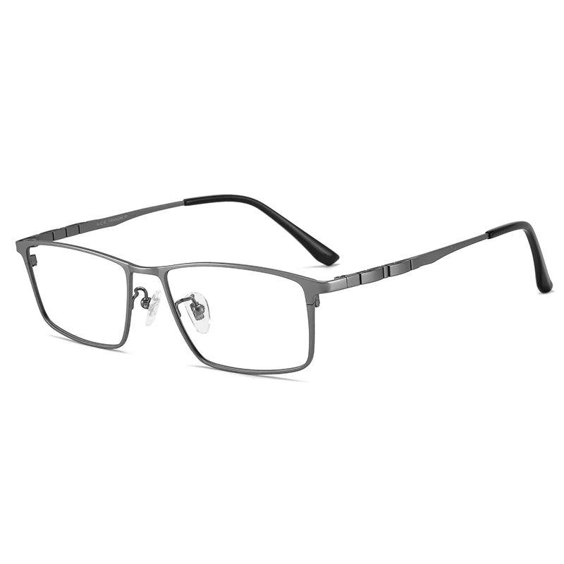 Bclear Men's Full Rim Square Titanium Eyeglasses Frame - Lightweight Durable Titanium Alloy Glasses for Men with Spring Hinges - Perfect for Office, Reading & Everyday Wear
