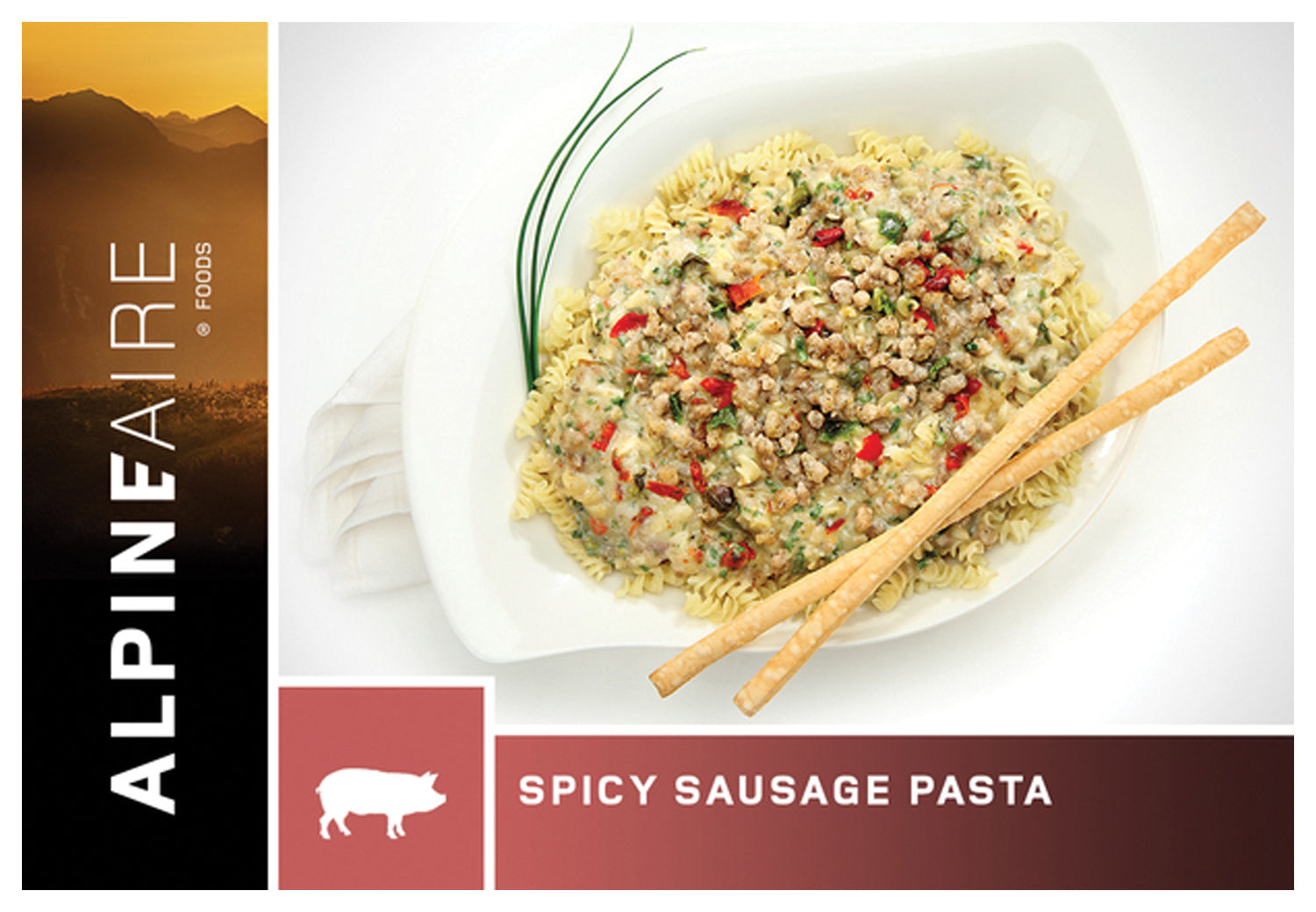 Alpine Aire Spicy Sausage Pasta - Dehydrated Camping Food, Backpacking Meals, Emergency Preparedness | Perfect for Hiking, Outdoor Adventures & Survival Kits