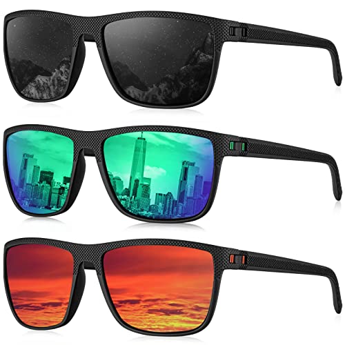 (3 Pack) Black/Green/Red