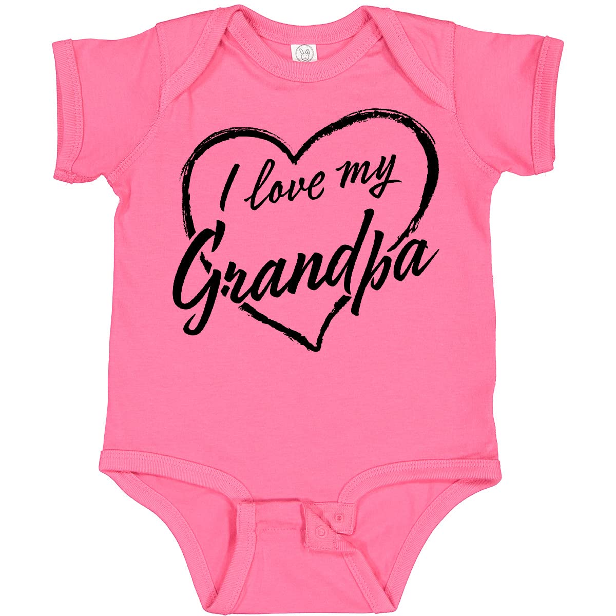 Inktastic I Love My Grandpa Black Chalk Heart Baby Bodysuit - Cute Grandparents Day Gift for Newborns & Infants | Soft Cotton Onesie for Family Photos & Special Occasions
